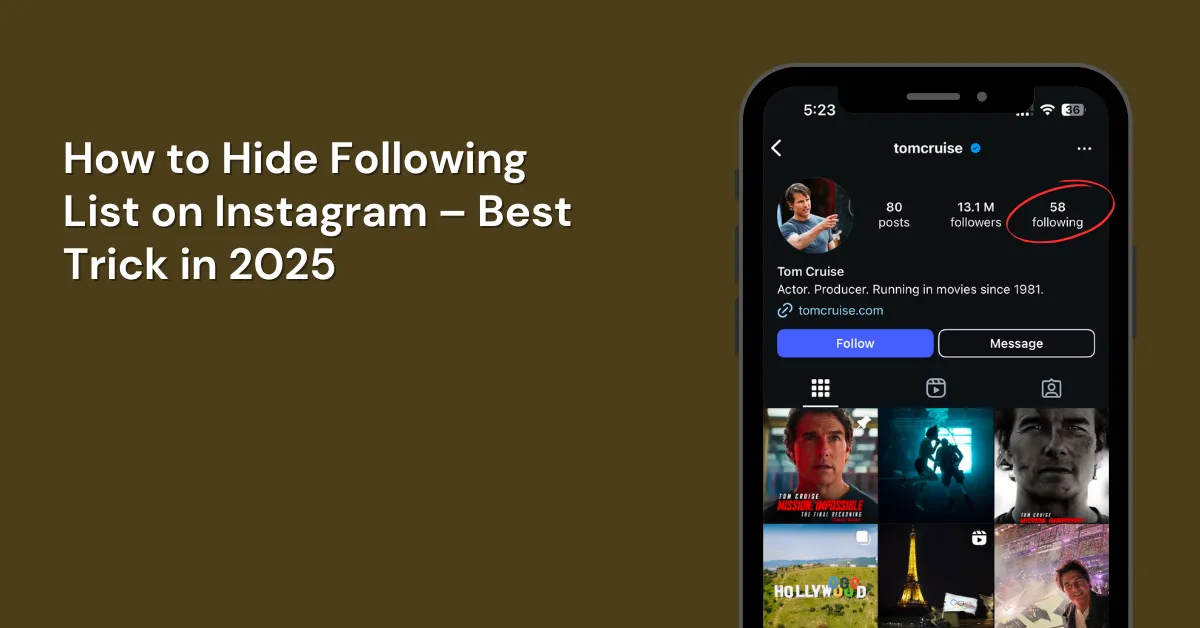 how to hide following list on instagram