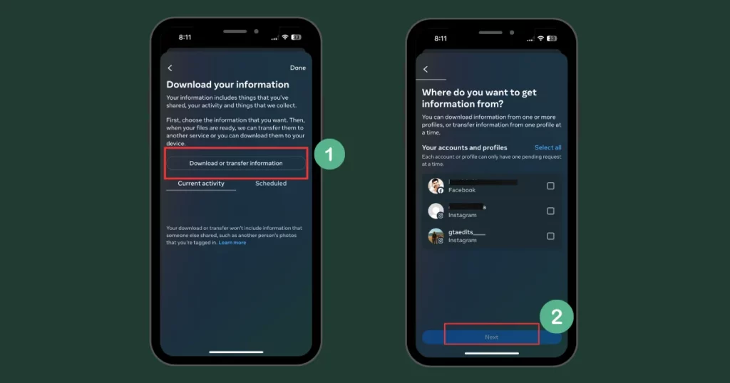 select the account by hitting download or transfer information on how to recover deleted messages on instagram