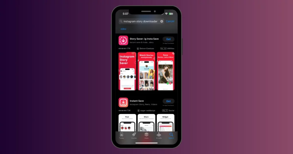 some apps let you save instagram stories or posts