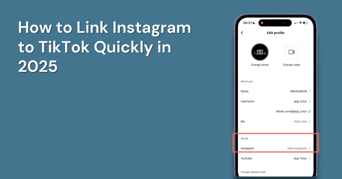 how to link instagram to tiktok