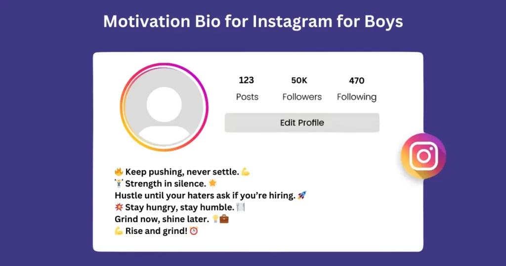 motivation bio for instagram for boys