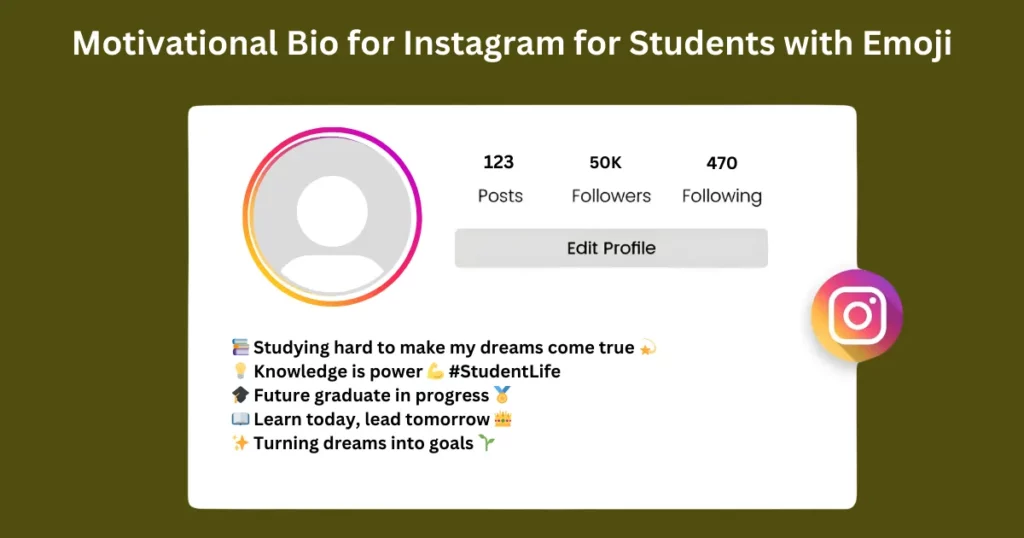 motivational bio for instagram for students with emoji