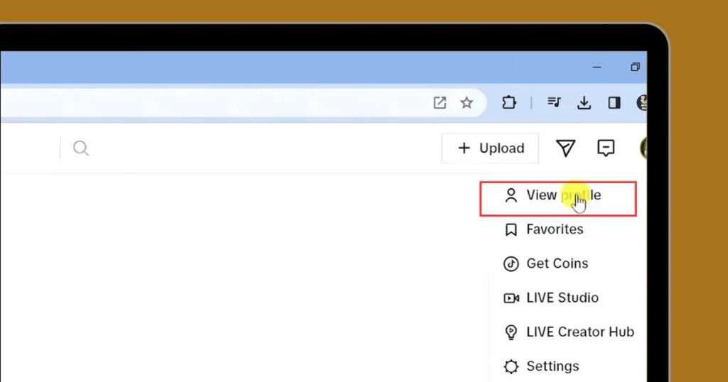 select view profile to navigate to your profile page