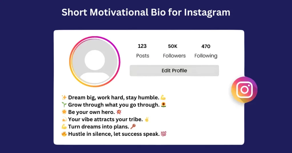 short motivational bio for instagram