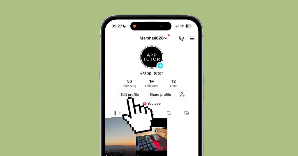 tap edit profile