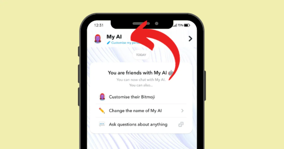 click the profile image on how to change snapchat ai gender