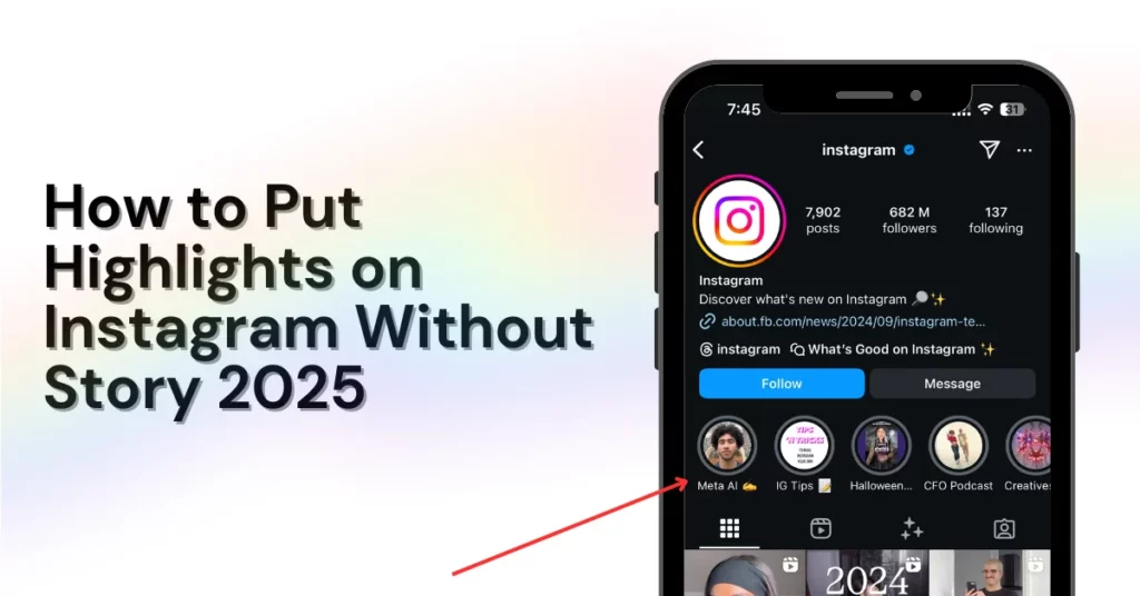 how to put highlights on instagram without story