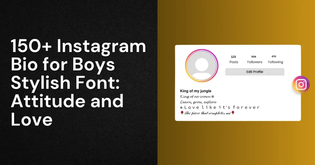 instagram bio for boys stylish font