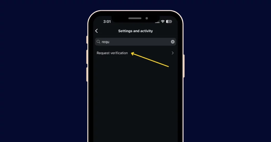 search for request verification on how to get verified on instagram