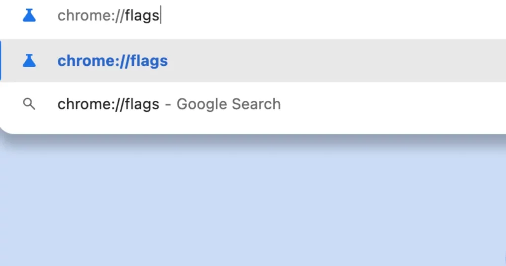 type chrome flags in the address bar