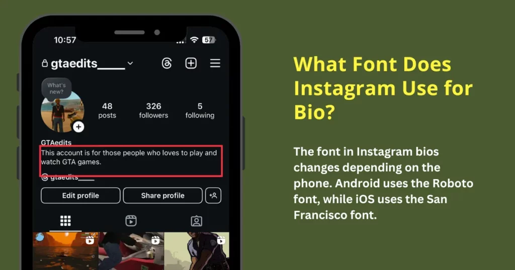 what font does instagram use for bio